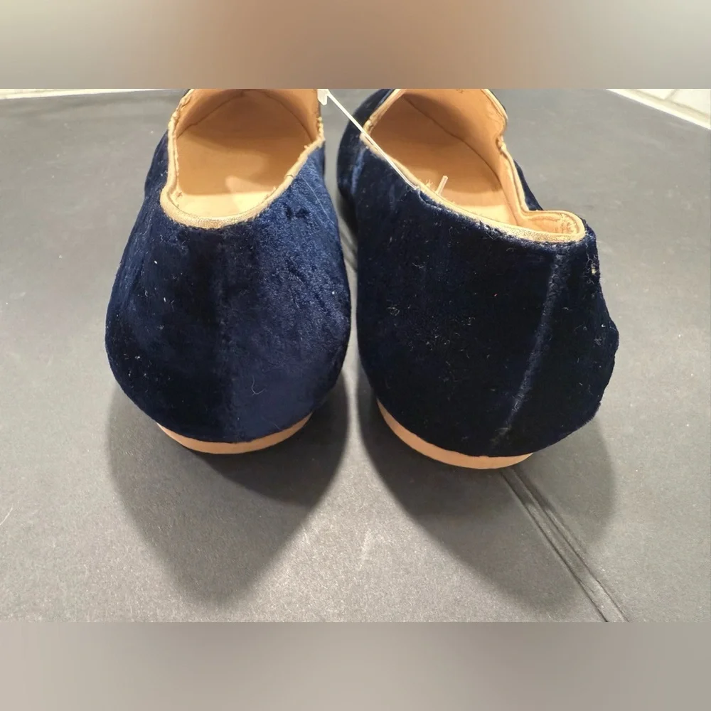 Jack Rogers Jeweled Rondelle Loafer Sz 6 Blue Velvet Rhinestone Pearl Stunning - Picture 5 of 10